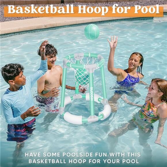 Kids Pool Basketball Hoop Toys Floating Basketball Pool Game  Swimming Pool Game - Picture 2 of 7
